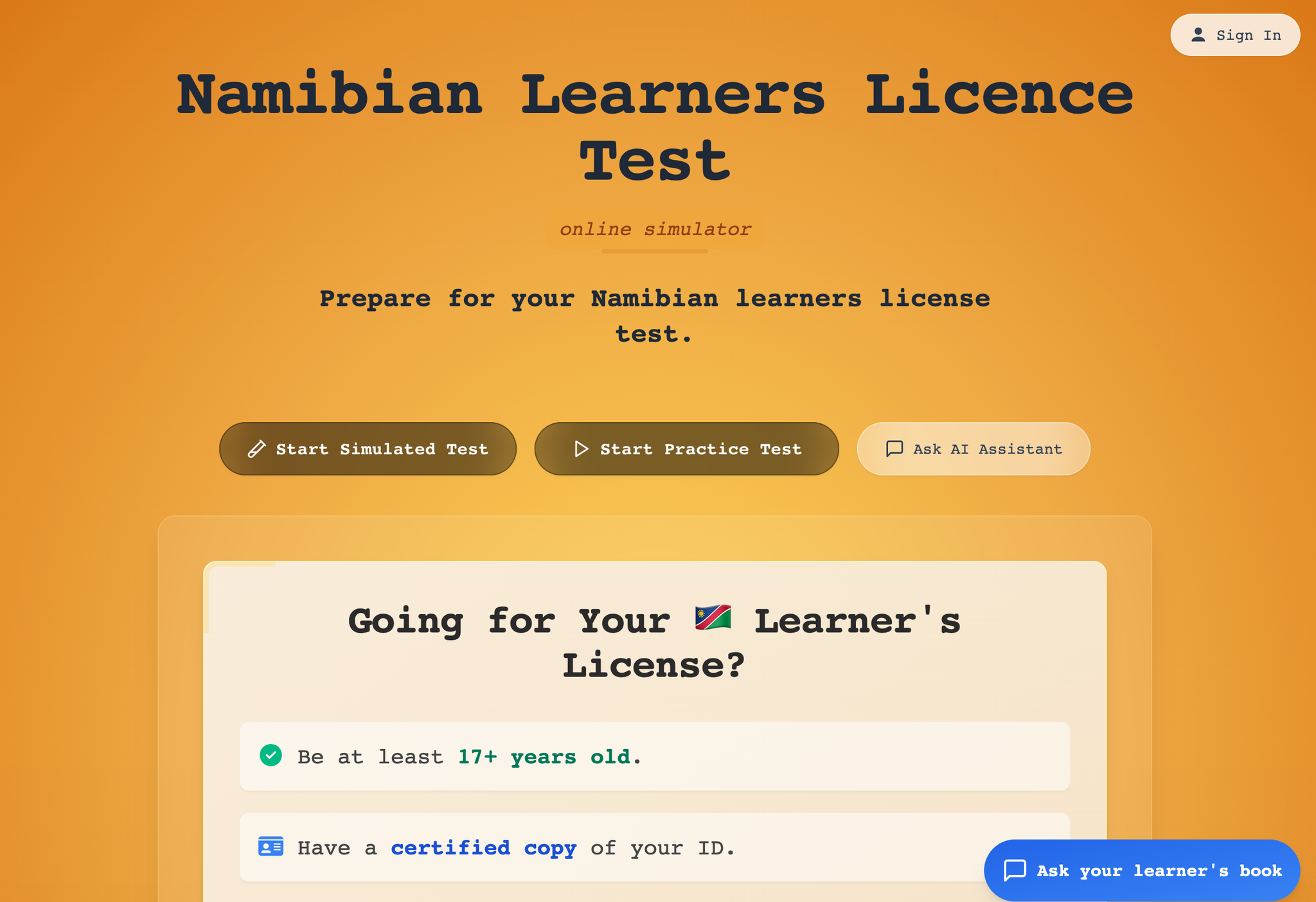 Learne dashboard screenshot